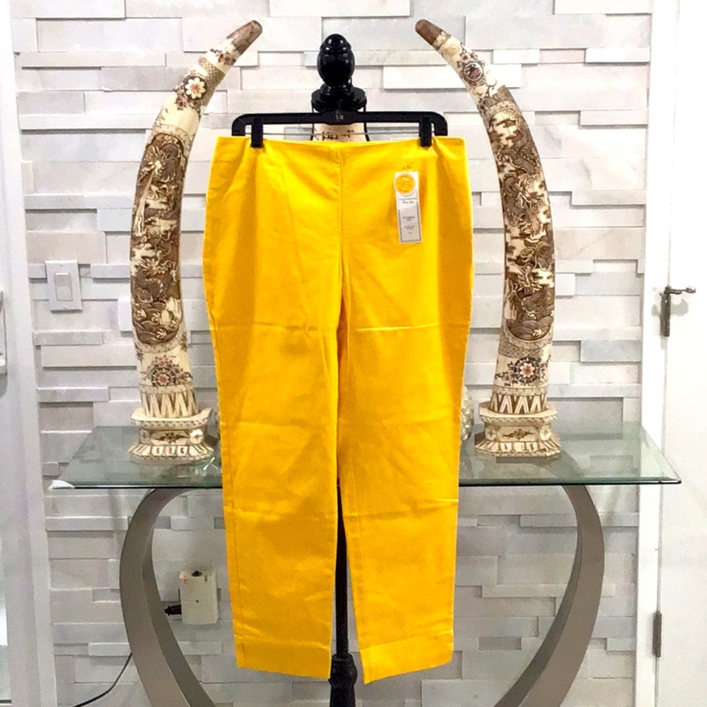🆕 CHARTER CLUB Classic Fit Ankle Pants High Rise Yellow